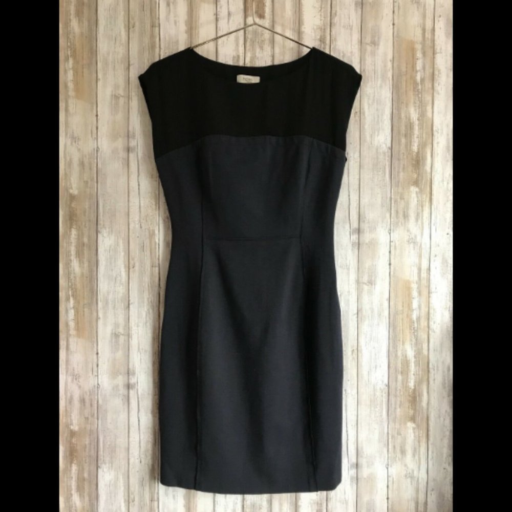 Hoss Intropia Navy Blue Black Fitted Dress 40